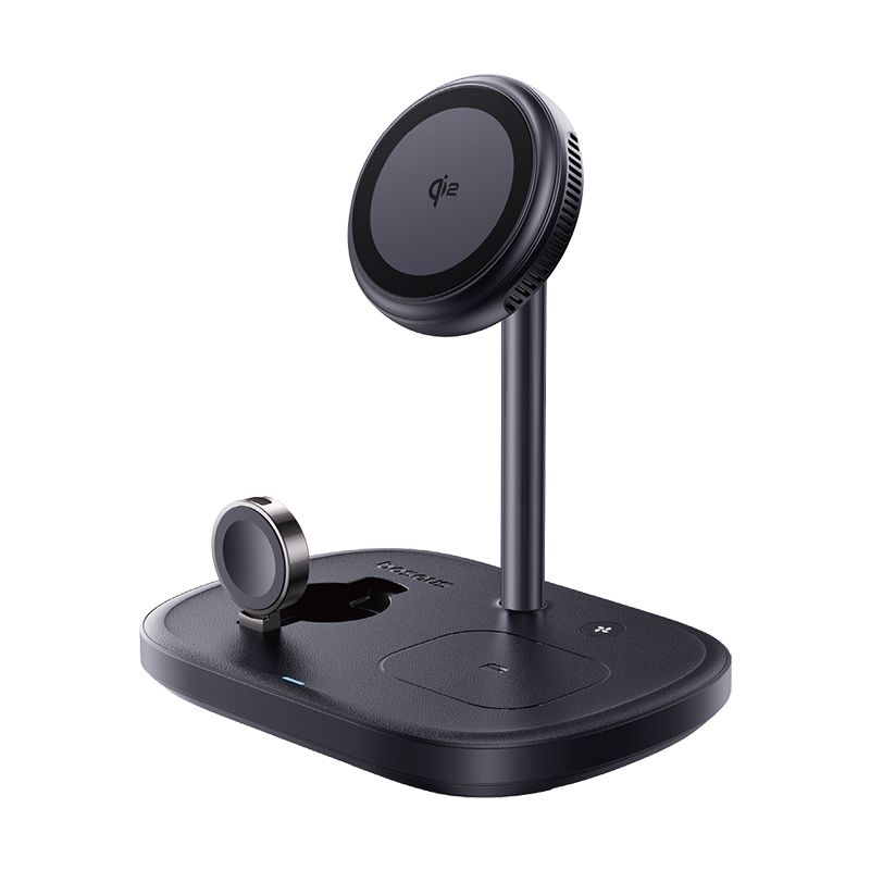 BASEUS Холдер + 3-в-1 Charging station Wireless Magnetic Qi2 15W EnerFill FS41, за бюро /черен/ – P10281904123-02