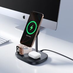 BASEUS Холдер + 3-в-1 Charging station Wireless Magnetic Qi2 15W EnerFill FS41, за бюро /черен/ – P10281904123-02