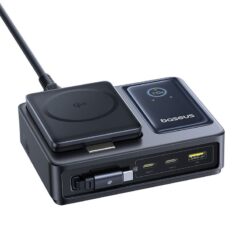 BASEUS Холдер + 5-в-1 Charging station Wireless Magnetic Qi2 140W Nomos, за бюро /черен/ – P10170902123-00