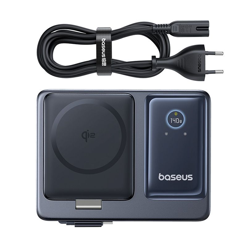 BASEUS Холдер + 5-в-1 Charging station Wireless Magnetic Qi2 140W Nomos, за бюро /черен/ – P10170902123-00