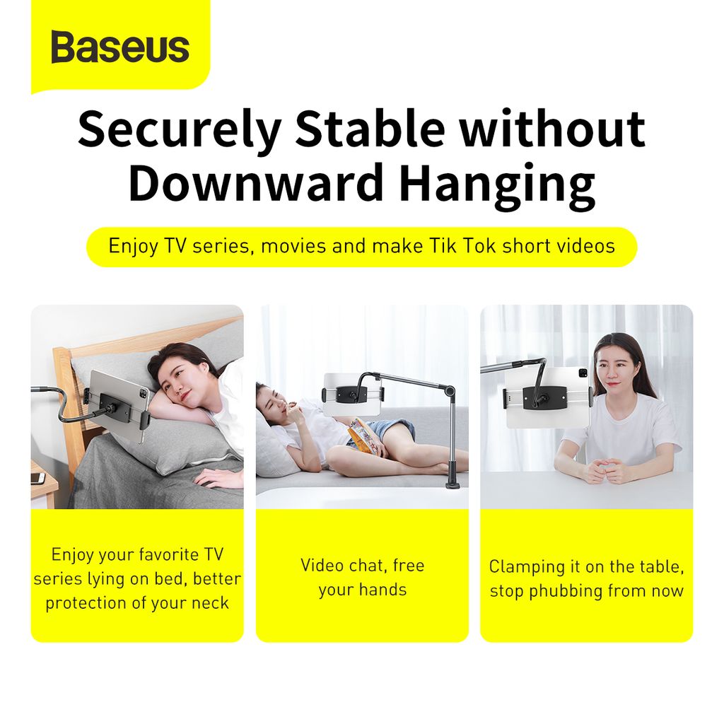 BASEUS Холдер Adjustable Long Arm Lazy за прикрепяне към бюро (таблет/телефон) /черен/ – LUZQ000013