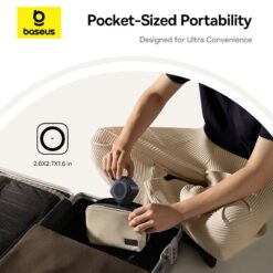 BASEUS Холдер + Charging station PicoGo Qi2 + вграден кабел C + кабел C-C за бюро /черен/ – P10276800123-00