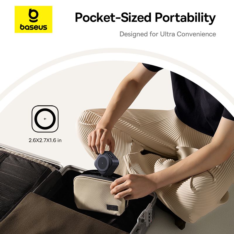 BASEUS Холдер + Charging station PicoGo Qi2 + вграден кабел C + кабел C-C за бюро /черен/ – P10276800123-00