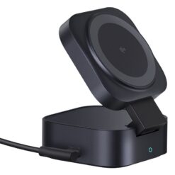 BASEUS Холдер + Charging station PicoGo Qi2 + вграден кабел C + кабел C-C за бюро /черен/ – P10276800123-00