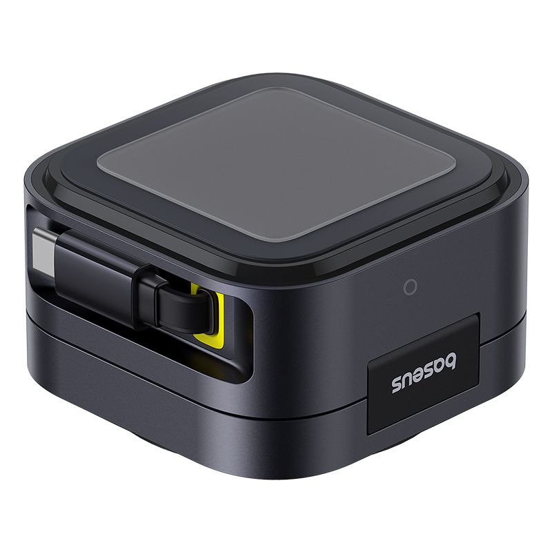 BASEUS Холдер + Charging station PicoGo Qi2 + вграден кабел C + кабел C-C за бюро /черен/ – P10276800123-00