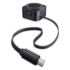 BASEUS Холдер + Charging station PicoGo Qi2 + вграден кабел C + кабел C-C за бюро /черен/ – P10276800123-00