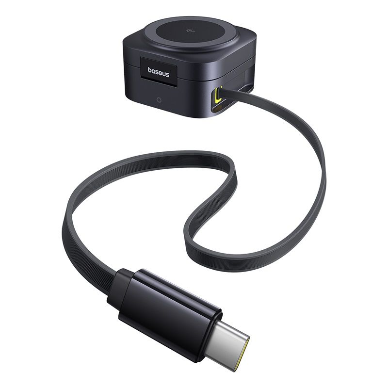 BASEUS Холдер + Charging station PicoGo Qi2 + вграден кабел C + кабел C-C за бюро /черен/ – P10276800123-00