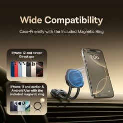 BASEUS Холдер Wireless 15W PrimeTrip C03s Stick-on с лепяща основа /черен/ – C0013701