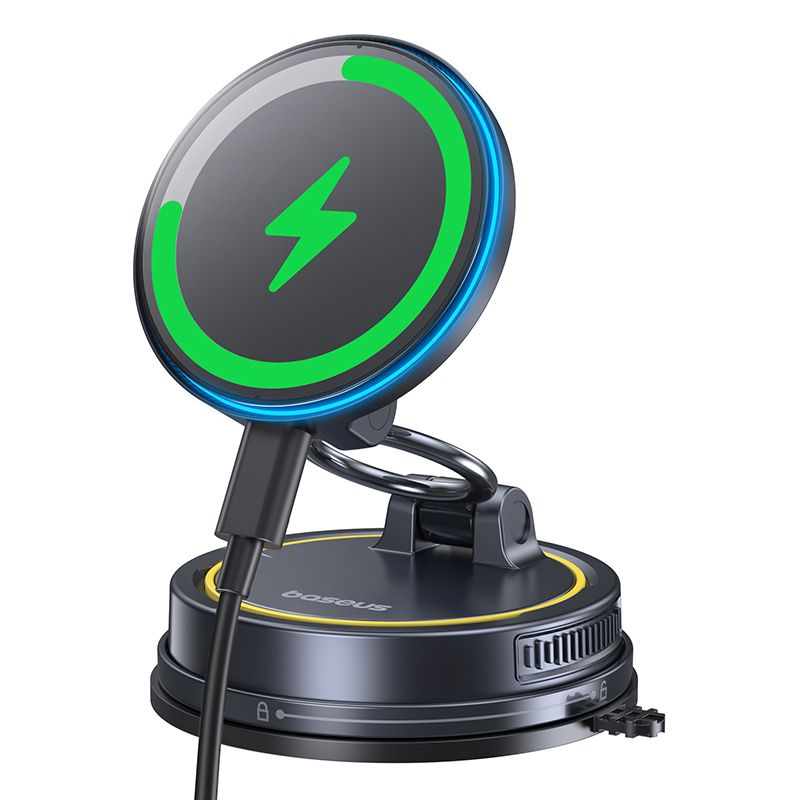 BASEUS Холдер Wireless 15W PrimeTrip VC2 Flex Pro Manual rotating с вакуум /черен/ – C0013F01