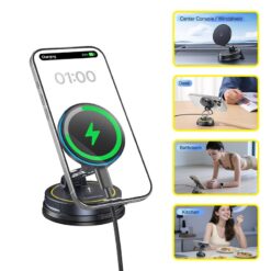 BASEUS Холдер Wireless 15W PrimeTrip VC2 Flex Pro Manual rotating с вакуум /черен/ – C0013F01