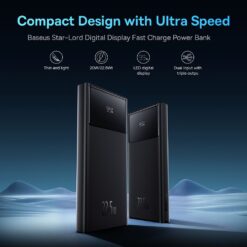 BASEUS Power Bank 10000 mAh 22.5W + Digital DIsplay, Star-Lord /черен/ – PPXJ100001