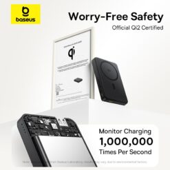 BASEUS Power Bank 10000 mAh, 22.5W, PicoGo AM31 Airpow II Qi2 Magnetic /черен/ – P10080000123-00