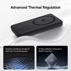 BASEUS Power Bank 10000 mAh, 27W,  EnerFill FT11 2in1 Magnetic + iWatch /черен/ – P1008210G123-00