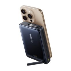 BASEUS Power Bank 10000 mAh, 45W PicoGo Qi2 Nomos Magnetic + вграден кабел Type-C + стойка /`черен/ – P10078800123-00