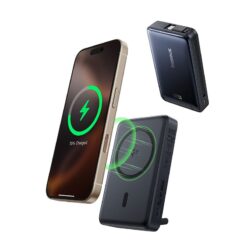 BASEUS Power Bank 10000 mAh, 45W PicoGo Qi2 Nomos Magnetic + вграден кабел Type-C + стойка /`черен/ – P10078800123-00