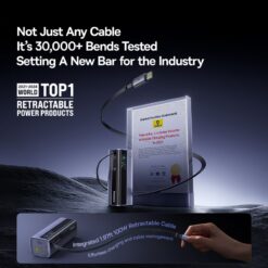 BASEUS Power Bank 20000 mAh 145W + вграден кабел Type-C, EnerGeek GR11 /графит/ – E0027B01