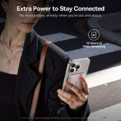 BASEUS Power Bank 5000 mAh 20W,PicoGo AM31 Ultra-mini Qi2 Magnetic + стойка /розов/ – P1007680B453-00