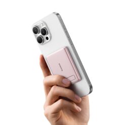 BASEUS Power Bank 5000 mAh 20W,PicoGo AM31 Ultra-mini Qi2 Magnetic + стойка /розов/ – P1007680B453-00