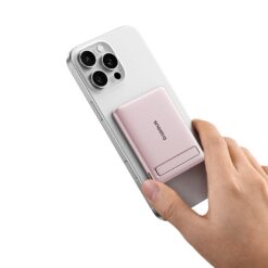 BASEUS Power Bank 5000 mAh 20W,PicoGo AM31 Ultra-mini Qi2 Magnetic + стойка /розов/ – P1007680B453-00