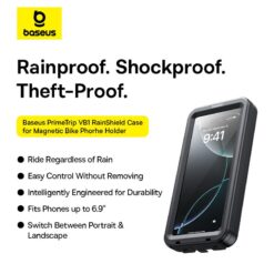 BASEUS PrimeTrip VB1 RainShield Bicycle handlebar case (мотор/велосипед) за прикрепяне /черен/ – C0013D01