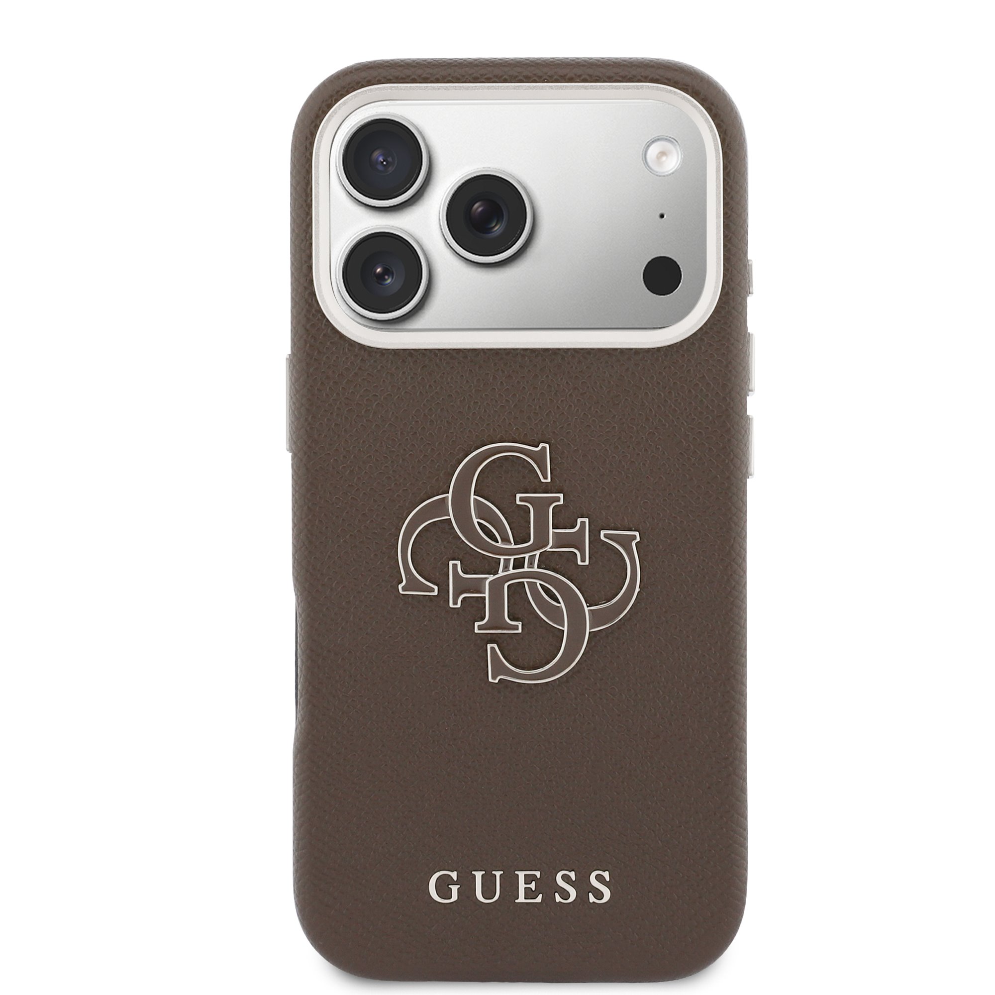 GUESS Калъф Apple iPhone 17 Pro Max, PU 4G Resin Metal Logo /кафяв/ – GUHCP17X5PS4RGGW