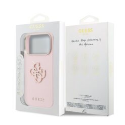 GUESS Калъф Apple iPhone 17 Pro Max, PU 4G Resin Metal Logo /розов/ – GUHCP17X5PS4RGGP