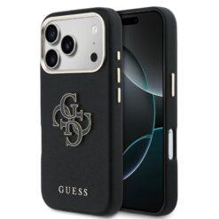 GUESS Калъф Apple iPhone 17 Pro, PU 4G Resin Metal Logo /черен/ – GUHCP17L5PS4RGGK
