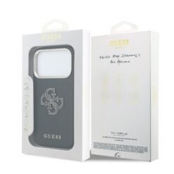 GUESS Калъф Apple iPhone 17 Pro, PU 4G Resin Metal Logo /черен/ – GUHCP17L5PS4RGGK