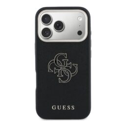 GUESS Калъф Apple iPhone 17 Pro, PU 4G Resin Metal Logo /черен/ – GUHCP17L5PS4RGGK