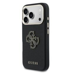 GUESS Калъф Apple iPhone 17 Pro, PU 4G Resin Metal Logo /черен/ – GUHCP17L5PS4RGGK