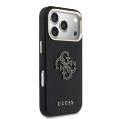 GUESS Калъф Apple iPhone 17 Pro, PU 4G Resin Metal Logo /черен/ – GUHCP17L5PS4RGGK