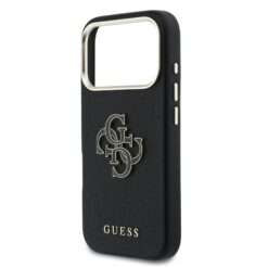 GUESS Калъф Apple iPhone 17 Pro, PU 4G Resin Metal Logo /черен/ – GUHCP17L5PS4RGGK