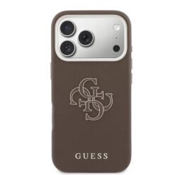 GUESS Калъф Apple iPhone 17 Pro, PU 4G Resin Metal Logo /кафяв/ – GUHCP17L5PS4RGGW