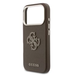 GUESS Калъф Apple iPhone 17 Pro, PU 4G Resin Metal Logo /кафяв/ – GUHCP17L5PS4RGGW