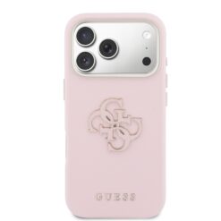 GUESS Калъф Apple iPhone 17 Pro, PU 4G Resin Metal Logo /розов/ – GUHCP17L5PS4RGGP