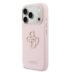 GUESS Калъф Apple iPhone 17 Pro, PU 4G Resin Metal Logo /розов/ – GUHCP17L5PS4RGGP
