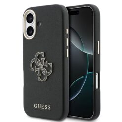 GUESS Калъф Apple iPhone 17, PU 4G Resin Metal Logo /черен/ – GUHCP17S5PS4RGGK