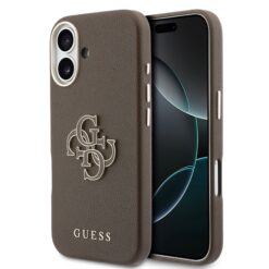 GUESS Калъф Apple iPhone 17, PU 4G Resin Metal Logo /кафяв/ – GUHCP17S5PS4RGGW
