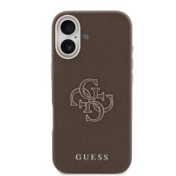 GUESS Калъф Apple iPhone 17, PU 4G Resin Metal Logo /кафяв/ – GUHCP17S5PS4RGGW
