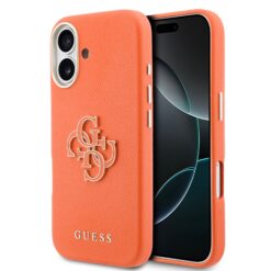 GUESS Калъф Apple iPhone 17, PU 4G Resin Metal Logo /оранжев/ – GUHCP17S5PS4RGGO