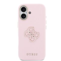 GUESS Калъф Apple iPhone 17, PU 4G Resin Metal Logo /розов/ – GUHCP17S5PS4RGGP