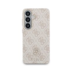 GUESS Калъф Samsung S26, PU Leather 4G Strass Logo Gold Frame MagSafe /розов/ – GUHMS26SP4GRMDEP