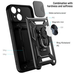 Калъф ARMOR CamSlide Удароустойчив Motorola Moto G15/ G15 Power/ G17/ G17 Power /черен/