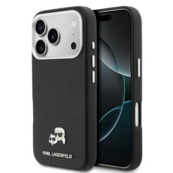 Karl Lagerfeld Калъф Apple iPhone 17 Pro, PU K/C Heads Pins MagSafe /черен/ – KLHMP17L6PFKCLK