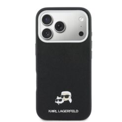 Karl Lagerfeld Калъф Apple iPhone 17 Pro, PU K/C Heads Pins MagSafe /черен/ – KLHMP17L6PFKCLK