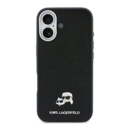 Karl Lagerfeld Калъф Apple iPhone 17, PU K/C Heads Pins MagSafe /черен/ – KLHMP17S6PFKCLK