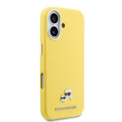 Karl Lagerfeld Калъф Apple iPhone 17, PU K/C Heads Pins MagSafe /жълт/ – KLHMP17S6PFKCLY