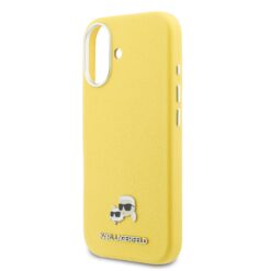 Karl Lagerfeld Калъф Apple iPhone 17, PU K/C Heads Pins MagSafe /жълт/ – KLHMP17S6PFKCLY