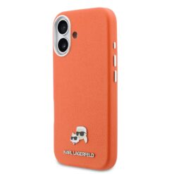 Karl Lagerfeld Калъф Apple iPhone 17, PU K/C Heads Pins MagSafe /оранжев/ – KLHMP17S6PFKCLO