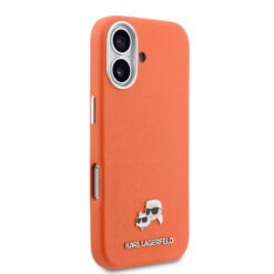 Karl Lagerfeld Калъф Apple iPhone 17, PU K/C Heads Pins MagSafe /оранжев/ – KLHMP17S6PFKCLO